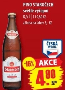 Pivo svetle vycepni 10 starocech