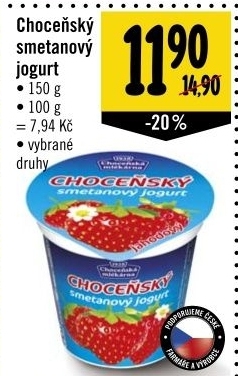 Jogurt smetanovy ochuceny chocensky
