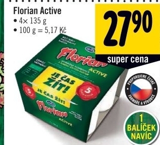 Bily jogurt florian active olma