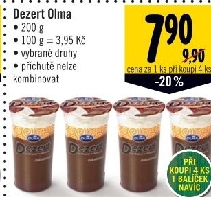 Dezert pudink se slehackou olma