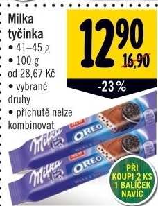 Tycinka cokoladova milka