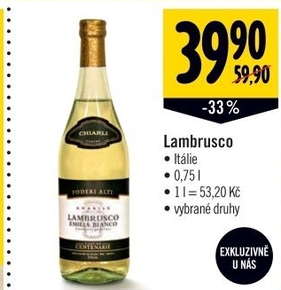 Sekty lambrusco chiarli