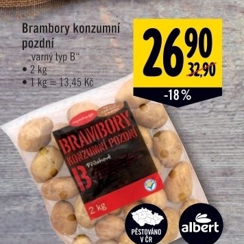 Brambory konzumni pozdni albert