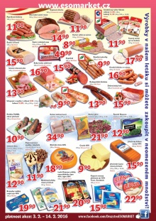 akční leták ESO MARKET 3.2.2016-14.2.2016