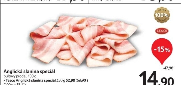 Slanina anglicka special tesco
