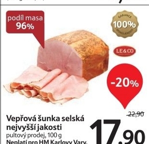 Sunka veprova selska nejvyssi jakosti le co