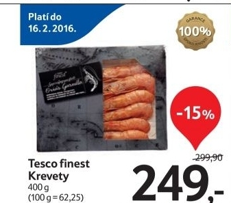 Krevety mrazene tesco finest