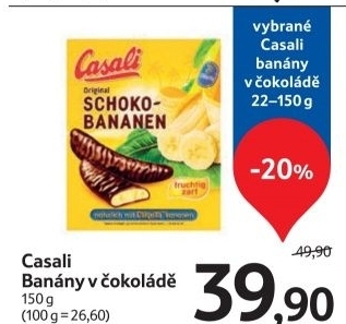 Tycinky banany v cokolade casali manner