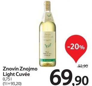 Vino cuvee light znovin znojmo