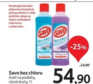Cistic na podlahy bez chloru savo