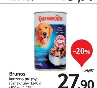 Konzerva pro psy brunos
