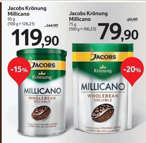 Instantni kava mleta millicano jacobs kronung