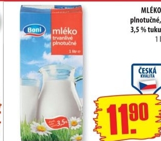 Mleko trvanlive boni 3 5 plnotucne