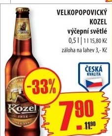 Pivo svetle vycepni 10 velkopopovicky kozel