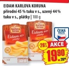 Syr eidam 45 karlova koruna