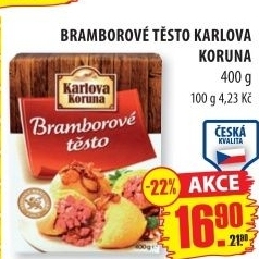 Testo bramborove v prasku karlova koruna
