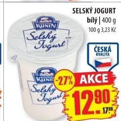 Bily jogurt selsky kunin