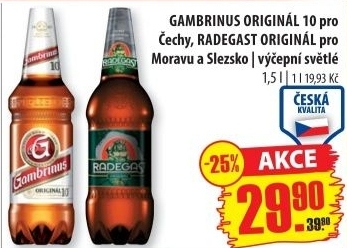 Pivo svetle vycepni original 10 gambrinus