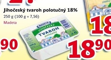 Tvaroh polotucny jihocesky madeta