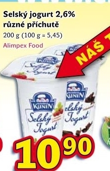Ochuceny jogurt selsky kunin