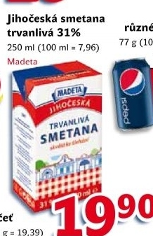 Smetana ke slehani trvanliva jihoceska madeta 31