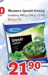 Spenat listovy mrazeny nowaco