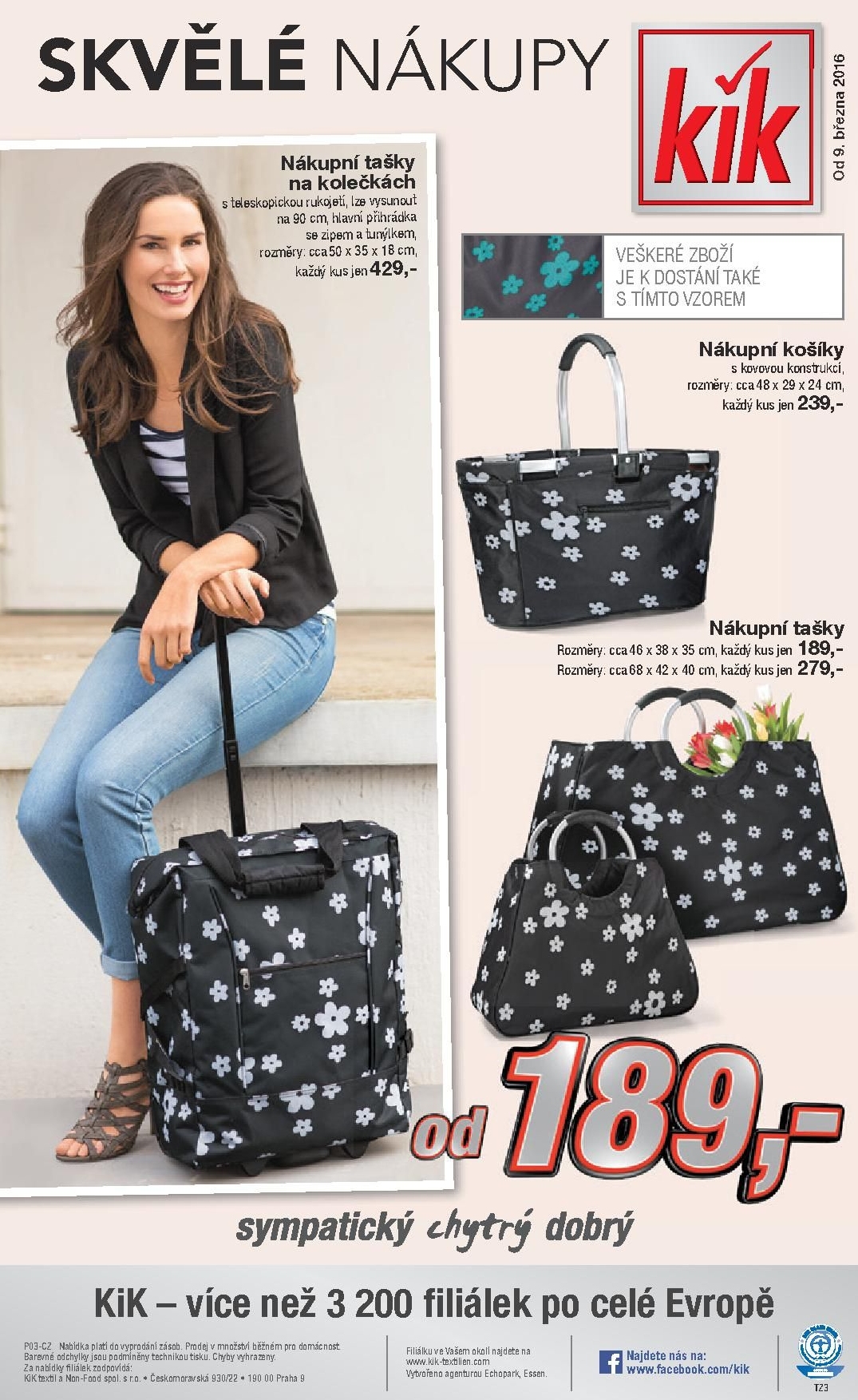 Taška na kolečkách v akci Kik textil od 9.3.2016