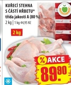 Stehna kuřecí s kouskem hřbetu mražená Danpo