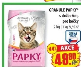 Granule pro kočky Papky