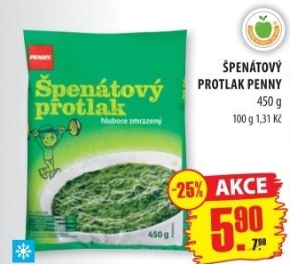 Špenátový protlak mražený Penny