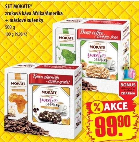 Set zrnková káva + sušenky Mokate