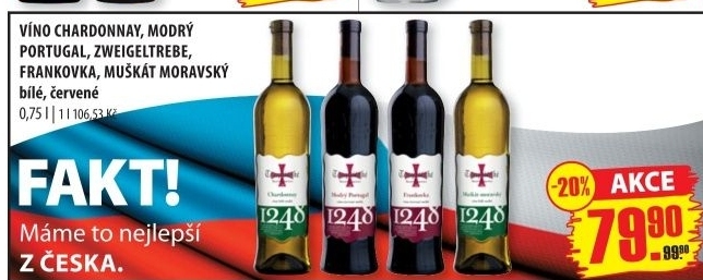 Víno Chardonnay Templářské sklepy Čejkovice