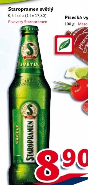 Pivo světlé výčepní 10° Staropramen