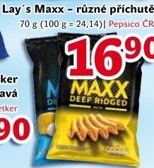 Chipsy vroubkované Maxx Lay's