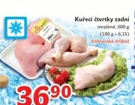 Čtvrtky kuřecí zadní mražené Vodňanské kuře