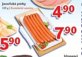 Párky javořické Kostelecké uzeniny