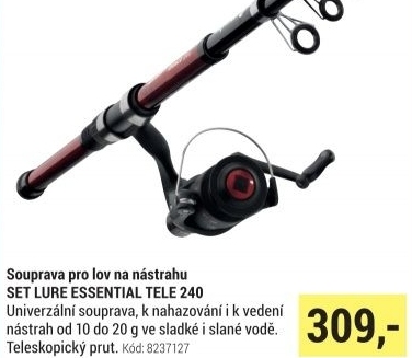 Souprava pro lov na nástrahu SET LURE ESSENTIAL TELE 240