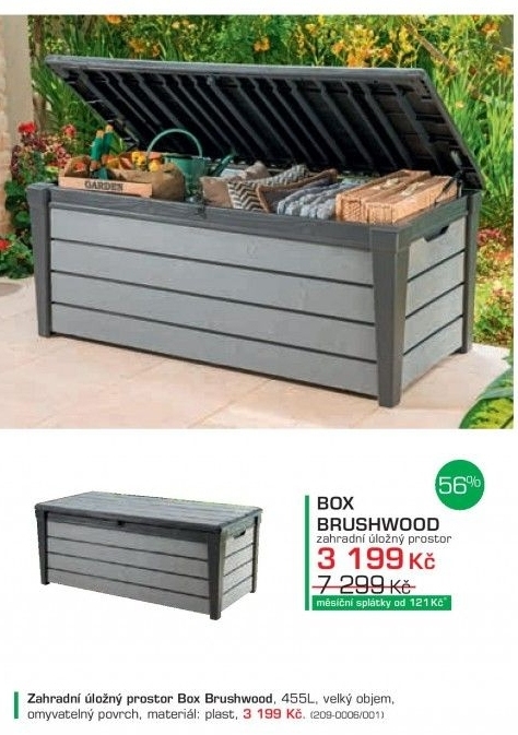 Box Brushwood, 455L, new wood look (hnědá)