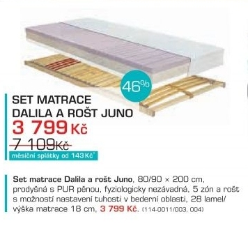 Dalila - 200x90 (PUR pěna, výška 18cm, potah astra/28 lamel)