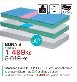 Bona 2 - matrace (200x90,výška 16cm)