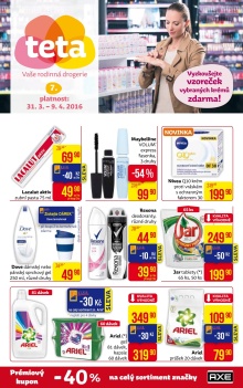 akční leták Teta drogerie 31.3.2016-9.4.2016
