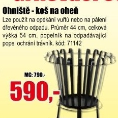 Ohniště otevřené přenosné - koš na oheň