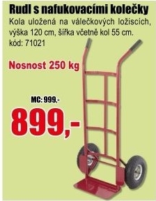 Vozík rudl 250 kg, nafukovací kola