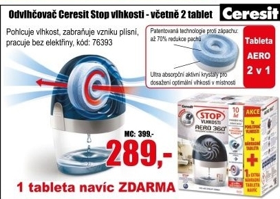 Ceresit Stop vlhkosti Aero 360, 2x 450 g, odvlhčovač vč. 2 tablet