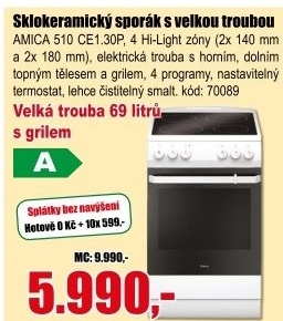 Sporák AMICA 510 CE1.30P(W)