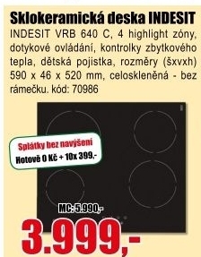 Deska vařidl. INDESIT VRB 640 C (PT)
