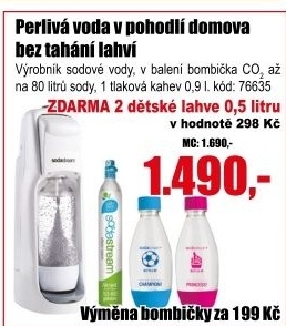 SODASTREAM výrobník sody JET White A200 + 2 dětské lahve 0,5 l