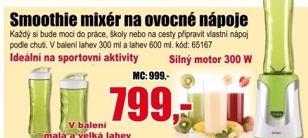 Mixér nápojový DOMO DO 436 BL zelený