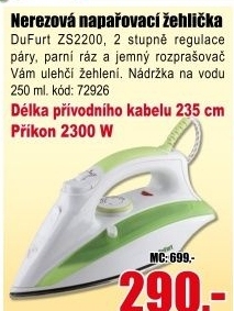Žehlička DuFurt ZS2200