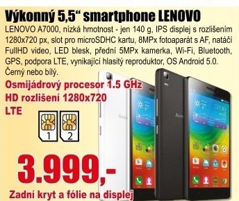Telefon LENOVO A7000 Black
